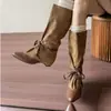 Botas Retro de Puntiagudas Plisadas Apiladas para Mujer, Nuevas Botas Largas por Encima de la Rodilla 2026 con Tacones Gruesos, Botas de Jinete Adelgazantes