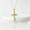 Moda Europeia e Americana Popular Pingente de Colar Cor Ouro 18K Coração Cruz Leve Luxo Corrente Clavícula Formato O Pingente Joia
