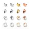 Tapón para los oídos de silicona y plata S925 con diseño de lazo, anticaída, para orejas pequeñas, para la parte trasera, sencillo, A0001