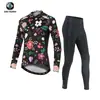 Maillot de Ciclismo Xintown Traje Largo Flor Azul Nuevo Traje Largo de Verano Traje de Carrera Traje Traje de Bicicleta Mujer