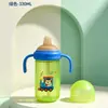 Taza de Aprendizaje con Popote y Asa para Bebé de PP Antiderrames 330ml Gran Capacidad Taza de Agua Infantil para Guardería Taza de Dibujos Animados