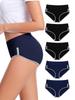 Amazon Spot Pack de 5 Algodón Puro Diseño de Entrepierna Transfronterizo 95% Bragas Suministro Caliente Ropa Interior para Mujer