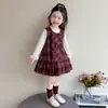Vestidos para Niñas Estilo Primavera Otoño 2026 Nuevo Traje Estilo Little Chanel para Niños Moda Bebé Chaleco Falda Muy Bonito