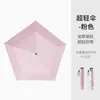 Aleación de Aluminio Ultraligero Paraguas Plegable de Tres Secciones con 5 Varillas Paraguas de Sol con Pegamento Negro Engrosado Paraguas Mini de Protección Solar Paraguas de Pluma Paraguas Portátil Tipo Lápiz