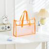 Bolso de Mano Transparente de PVC Engrosado Gran Capacidad Impermeable Bolsa para Documentos de Examen Bolsa de Almacenamiento para Libros Bolsa de Tutoría para Estudiantes