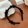 Diadema de Lazo de Año Nuevo, Corona Alta, Antideslizante, Accesorio para el Cabello de Terciopelo Rojo para Mujeres, Lujo de Gama Alta, Al por Mayor de una Pieza