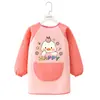 Delantal Infantil Bata de Pintura Impermeable y Anti-Suciedad Manga Larga Vestido Inverso Guardería Bebé Ropa Protectora para Comer Impresión Personalizada
