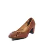 Zapatos Mary Jane clásicos retro de piel, con lazo y tacón grueso, nueva colección primavera 2026, zapatos para mujer versátiles y cómodos