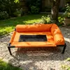 Cama dobrável de acampamento para animais de estimação, para uso externo no verão, respirável para todas as estações, adequada para gatos e cães, colchão de acampamento em cor sólida com emendas