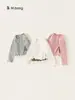 Ropa infantil Youbao, top infantil con volantes, camiseta básica de manga larga de lunares para niñas, imitación de dos piezas para niños pequeños, cuello redondo