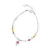 Pulseira de Prata 925 Esterlina com Pérola de Cogumelo e Fragmento de Prata para Mulheres, Design Simples Feito à Mão, Joia Personalizada Fashion e Versátil B6185