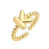 Australia, Europa antigua y Estados Unidos anillo abierto de 26 letras inglesas chapado en cobre simple de oro de 18 quilates anillo joker de nicho femenino