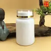 Anuncios Tapa de Doble Capa Línea Dorada Tableta Calcio Vitamina Botella de 100 Pastillas Botella Blanca de Suplemento para la Salud - Botella Dispensadora de Plástico