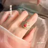 Anel de Abóbora Esmaltada Pintado a Ouro Prata Pura 999 Novo Estilo Chinês Tendência Nacional Anel Ajustável para Atrair Riqueza e Boa Sorte Anel Feminino de Prata