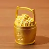 Ouro Areia, Dia a Dia, um Balde de Ouro, Sala de Estar, Decorações de Mesa de Escritório Cheias de Lingotes, Enfeites de Balde da Fortuna