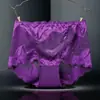 706 Ropa Interior Sexy de Encaje Tallas Grandes para Mujer Calzones Huecos de Cintura Alta para Damas de Tallas Grandes