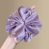 Scrunchie de malha grande estilo coreano para mulheres, acessório de cabelo estilo preguiçoso vintage, elástico para coque, enfeite de cabelo