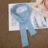 Cachecol de Pelúcia Listrado Longo de Tricô Estilo Coreano para Outono e Inverno Feminino, Design de Nicho, à Prova de Vento, Quente, Simples e Versátil