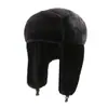 Gorro de invierno para hombres de mediana edad y mayores, un sombrero exterior cálido con forro de polar, adecuado para esquiar y proteger los oídos del frío, un sombrero de algodón