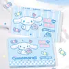 Pañuelos Humectantes Auténticos Serie Sanrio Gato KT Cinnamoroll 24 Paquetes/Caja Exhibidora Pañuelos para Estudiantes de Primaria