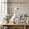 Adornos de Ganso Blanco de Resina Creativa Transfronterizos para Porche Decoraciones para el Hogar Decoraciones de Animales Simulados para Entrada de Patio Exterior