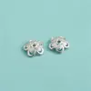 Plata de Ley S925 Plateado Liso Plata Torso Pétalo Flor Espaciador Cuerda DIY Pulsera Ancha Pulsera de Cristal Perla Torso