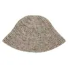 Nuevo sombrero de pescador de punto de lana a rayas para mujer, perfecto para otoño e invierno, versátil, adecuado para cabezas grandes, hace que la cara se vea más pequeña y se puede personalizar con un logotipo