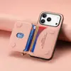Adequado para Suporte de Celular Iphone17, Porta Cartão AirTag, Fechamento Magnético 16Promax, Capa Protetora Apple 18Pro
