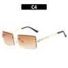 2022 Nuevas Gafas de Sol de Moda Sin Marco de Metal con Borde Cortado para Mujer, Gafas de Sol de Color Progresivo para Hombre, Celebridades de Internet Europeas y Americanas
