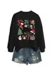 Amazon eBay Estación Independiente Moda Casual Versátil para Mujer Sudadera Feliz Navidad Árbol de Navidad