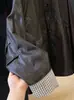 Chaqueta de cuero casual con solapa estilo coreano 2026 para mujer, súper elegante, parka corta única de alta gama para otoño