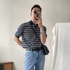 Camisa polo masculina de manga curta, estilo harajuku, elegante e moderna, popular para jovens, 2023, simples, japonesa, nova, combinando