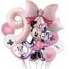 Mickey Mouse Pato Donald Látex Filme de Alumínio Balão com Laço Conjunto 40 Polegadas Pó Metálico Azul Festa de Aniversário Infantil
