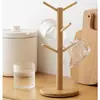 Portavasos para Botellas de Agua, Estante para Tazas, Taza de Vidrio, Taza de Café, Portavasos para Tazas de Té, Estante de Bambú con Drenaje para Tazas, Almacenamiento