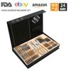 Vajilla de acero inoxidable transfronteriza de Amazon, juego de cuchillos, tenedores y cucharas de diamante estrella de 24 piezas, cuchillo para carne occidental, tenedor y cuchara para 6 personas.