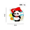 Broche del Día Nacional Tema Patriótico Insignia de Panda Accesorio para Mochila Hebilla Decoración para Estuche de Lápices de Estudiante Aleación de Esmalte Imitación Esmalte