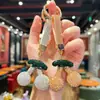 Popular Llavero de Arcilla con Pedrería en Forma de Cereza Dulce, Diseño Creativo Realista de Fruta, Pedrería Colorida, Exquisito Accesorio para Bolsos para Niñas