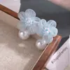 Brincos de Chiffon com Flor Estilo Férias Suave, Brincos de Organza Coloridos Doces para Primavera e Verão, Brincos Dopamina para Viagem Femininos