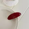 Nuevo Pinza de Resorte Ovalada de Color Sólido con Etiqueta Dorada Estilo Coreano con Textura Colorida, Accesorio para el Cabello de Moda Primavera/Verano, Pinza de Resorte Grande para el Cabello