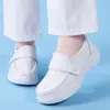 Zapatos de Enfermera de Mancha para Mujer, Suela Suave, Transpirables, Antideslizantes, Piel Genuina, Zapatos de Trabajo con Velcro Médico, Comercio Exterior Transfronterizo Dropshipping