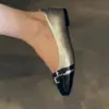 Zapatos Planos de Verano 2026 Estilo Retro Francés para Mujer, Zapatos de Piel Versátiles y Cómodos que Combinan Bien con Faldas