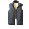 Chaleco Cálido de Lana de Cordero Otoño Invierno Chaleco para Hombre con Terciopelo Adentro Ropa de Abrigo Engrosada Cuello Alto Sin Mangas Chaleco para Hombre