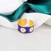 Anillo Abierto de Goteo Francés Daisy Mona para Jardín, Anillo Fresco de Chica Hada con Temperamento Elegante para Mujeres