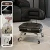 Taburete Pequeño Doméstico Giratorio con Ruedas, Taburete Bajo con Ruedas, Taburete Amigable para Niños con Ruedas, Taburete Redondo Perezoso con Respaldo