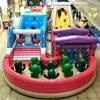 Césped niños trampolín adulto equipo de diversión grande al aire libre carrera de tierra laberinto inflable muro de escalada tobogán