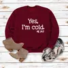 Amazon Cross-Border Outono e Inverno Tops Femininos Comércio Exterior Outono e Inverno Sim Estou com Frio Estampado Casual Solto Moletom