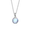 Directo de Fábrica Collar de Plata S925 Piedra Lunar para Mujer Diseño Simple de Nicho Colgante Redondo Accesorios de Joyería Versátiles