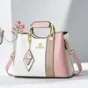 Bolso de Mujer de Color Bloqueado Nuevo 2025 Versátil Casual para el Hombro Elegante Bolso de Mamá Bolso de Hombro Único Bolso Cruzado