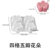 Molde de Silicone Flor de Papoula Quatro Flores, Molde para Velas Aromáticas, Molde para Vela de Gesso, Molde DIY para Decoração de Casa