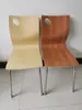 Silla de Madera Curvada de Acero Inoxidable Tienda de Snacks Restaurante Comedor Escolar Silla para Comida de Empleados Silla de Computadora Silla de Entrenamiento Silla de Conferencia